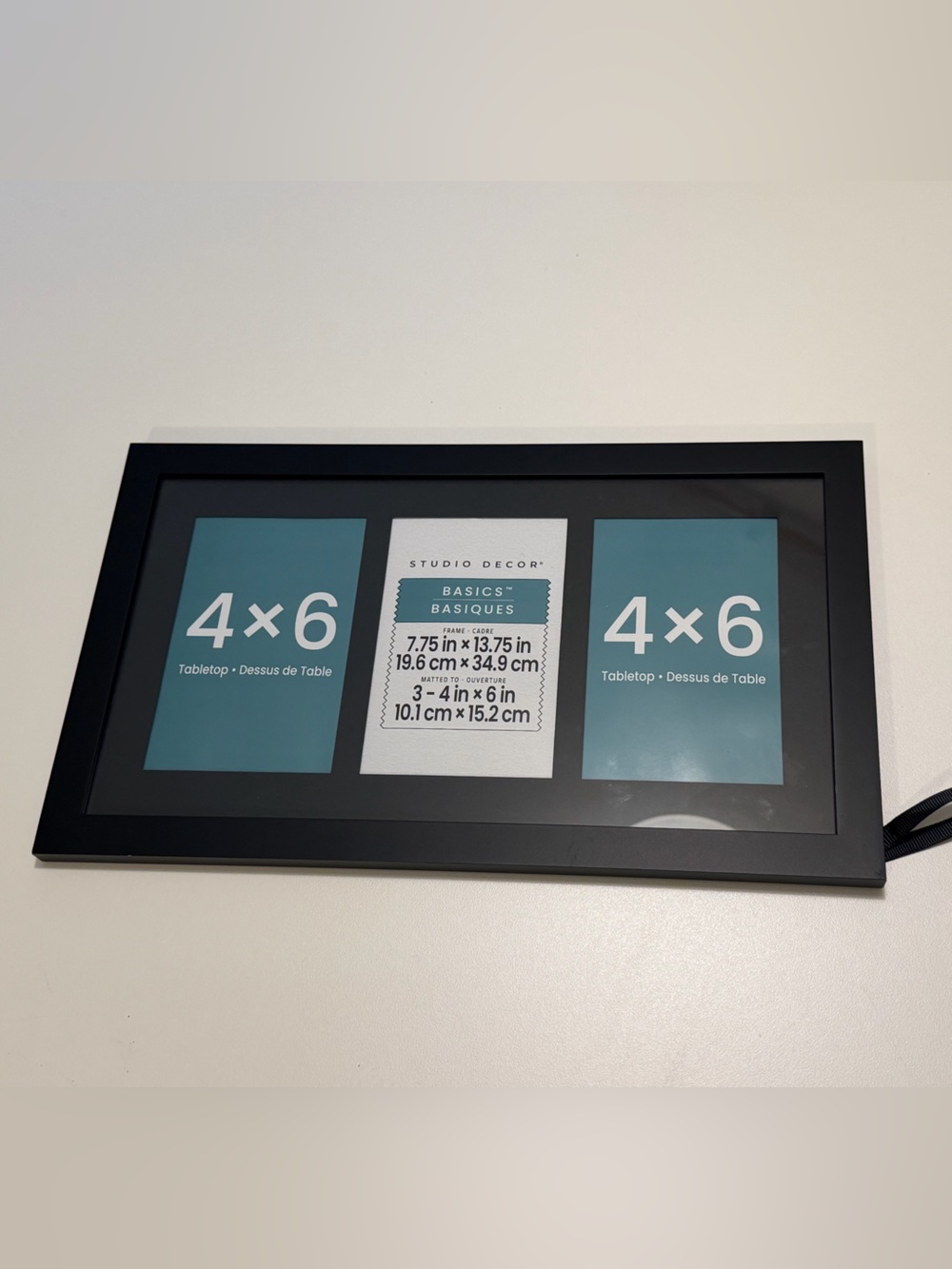 Studio Decor Basics 3 Collage Picture Frame Black, 4x6 Tabletop or Wall Photo